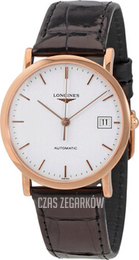 Longines Elegant Biały/Skóra Ø34.5 mm L4.778.8.12.0