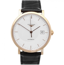 Longines Elegant Biały/Skóra Ø37 mm L4.787.8.12.4