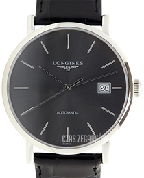 Longines Elegant Czarny/Skóra Ø37 mm L4.810.4.72.2