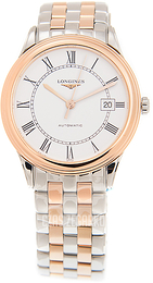 Longines Flagship Biały/Stal w kolorze różowego złota Ø38.5 mm L4.874.3.91.7