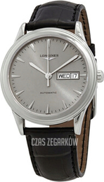 Longines Flagship Srebrny/Skóra Ø38.5 mm L4.899.4.72.2