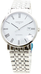 Longines Elegant Biały/Stal Ø39 mm L4.910.4.11.6