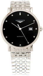 Longines Elegant Czarny/Stal Ø39 mm L4.910.4.57.6