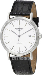 Longines Presences Biały/Skóra Ø38.5 mm L4.921.4.12.2