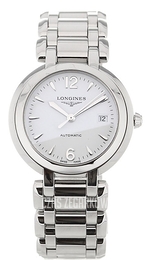 Longines PrimaLuna Biały/Stal Ø30 mm L8.113.4.16.6