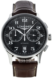 Longines Chronograph Czarny/Skóra Ø40 mm L2.650.4.58.2