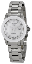 Longines Conquest Biały/Stal Ø29.5 mm L3.257.4.87.6
