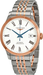 Longines Record Biały/18 karatowe różowe złoto Ø38.5 mm L2.820.5.11.7