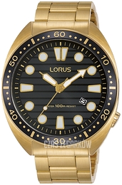 Lorus Sports Czarny/Stal w odcieniu złota Ø42 mm RH922LX9