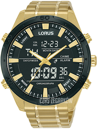 Lorus Sports Czarny/Stal w odcieniu złota Ø46 mm RW646AX9