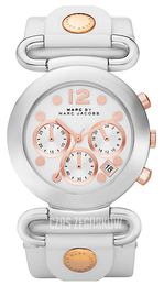 Marc by Marc Jacobs Chronograph Biały/Skóra Ø39 mm MBM1170