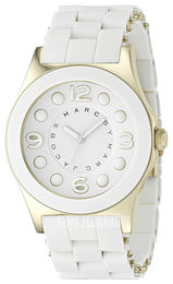 Marc by Marc Jacobs Dress Biały/Stal w odcieniu złota Ø40 mm MBM2500