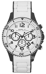 Marc by Marc Jacobs Rock Chrono Biały/Stal Ø46 mm MBM2573