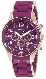 Marc by Marc Jacobs Rock Chrono Purpurowy/Stal w odcieniu złota Ø40 mm MBM2576