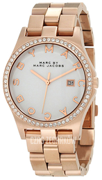 Marc by Marc Jacobs Henry Biały/Stal w kolorze różowego złota Ø39 mm MBM3079