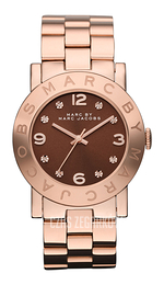 Marc by Marc Jacobs Amy Brązowy/Stal w kolorze różowego złota Ø36 mm MBM3167