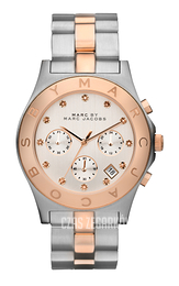 Marc by Marc Jacobs Rock Chrono Srebrny/Stal w kolorze różowego złota Ø40 mm MBM3178