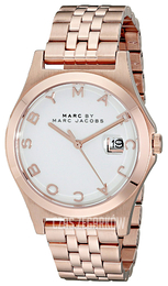 Marc by Marc Jacobs Dress Biały/Stal w kolorze różowego złota Ø36 mm MBM3392