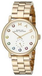 Marc by Marc Jacobs Baker Biały/Stal w odcieniu złota Ø36 mm MBM3440