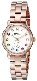 Marc by Marc Jacobs Baker Biały/Stal w kolorze różowego złota Ø36 mm MBM3443