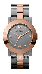 Marc by Marc Jacobs Amy Szary/Stal w kolorze różowego złota Ø36 mm MBM8597