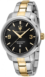 Maserati Successo Czarny/Stal w odcieniu złota Ø44 mm R8853121009