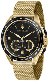 Maserati Traguardo Czarny/Stal w odcieniu złota Ø45 mm R8873612010