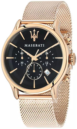 Maserati Epoca Czarny/Stal w kolorze różowego złota Ø42 mm R8873618012