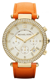 Michael Kors Parker Żółte złoto/Skóra Ø39 mm MK2279