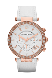 Michael Kors Parker Biały/Skóra Ø39 mm MK2281