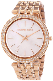 Michael Kors Darci Biały/Stal w kolorze różowego złota Ø39 mm MK3220