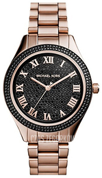 Michael Kors Blake Czarny/Stal w kolorze różowego złota Ø39 mm MK3320