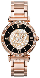 Michael Kors Czarny/Stal w kolorze różowego złota Ø38 mm MK3339