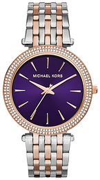 Michael Kors Darci Purpurowy/Stal w kolorze różowego złota Ø39 mm MK3353