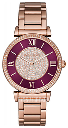 Michael Kors Catlin Czerwony/Stal w kolorze różowego złota Ø38 mm MK3412