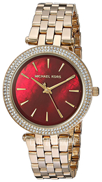 Michael Kors Darci Czerwony/Stal w odcieniu złota Ø33 mm MK3583