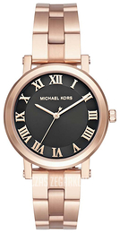 Michael Kors Norie Czarny/Stal w kolorze różowego złota Ø38 mm MK3585