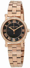 Michael Kors Norie Czarny/Stal w kolorze różowego złota Ø38 mm MK3599