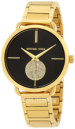 Michael Kors Czarny/Stal w odcieniu złota Ø36.5 mm MK3788