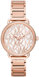 Michael Kors Biały/Stal w kolorze różowego złota Ø37 mm MK3887
