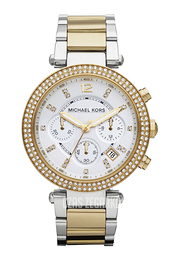 Michael Kors Parker Biały/Stal w odcieniu złota Ø39 mm MK5626