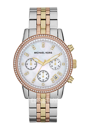 Michael Kors Ritz Biały/Stal w kolorze różowego złota Ø36 mm MK5650