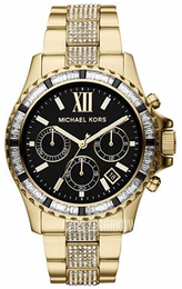 Michael Kors Czarny/Stal w odcieniu złota Ø42 mm MK5828