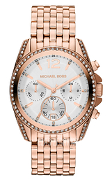 Michael Kors Pressley Biały/Stal w kolorze różowego złota Ø40 mm MK5836
