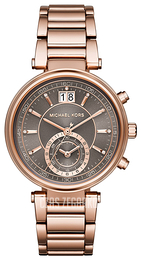 Michael Kors Sawyer Szary/Stal w kolorze różowego złota Ø39 mm MK6226