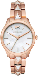 Michael Kors Biały/Stal w kolorze różowego złota Ø38 mm MK6671