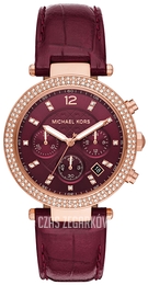 Michael Kors Parker Czerwony/Skóra Ø39 mm MK6986