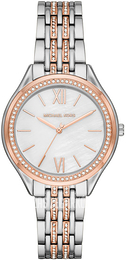 Michael Kors Biały/Stal w kolorze różowego złota Ø36 mm MK7077