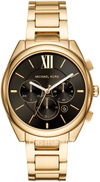 Michael Kors Janelle Czarny/Stal w odcieniu złota Ø36 mm MK7107