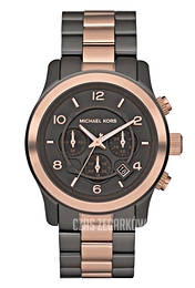 Michael Kors Runway Czarny/Stal w kolorze różowego złota Ø45 mm MK8189